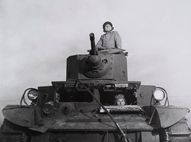 Constantine P. Lihas In The Top Turret Of A Tank