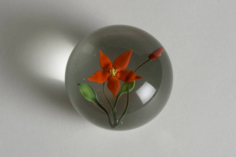 Red Flower On White Paperweight