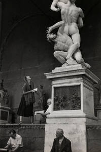 Jinx Staring at Statue, Florence